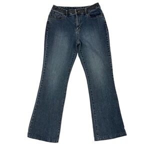 Motto Your Style Mantra Women’s Jeans SZ 8 Dark Wash Embellished Bootcut Denim